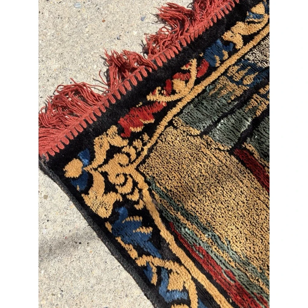 Vintage Persian Oriental Victorian 4x6 Woven  Tapestry Wall Hanging‎ Boho